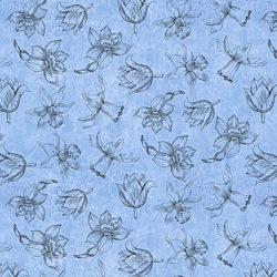 Blue - Sketched Blooms